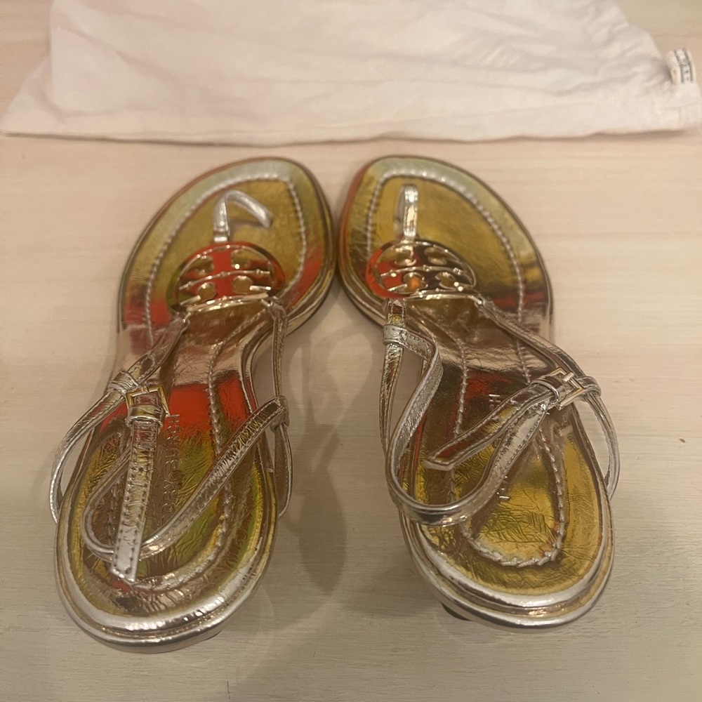 Tory Burch Kitten Heels, Metallic Gold, Goes with EVERYTHING! Great Condition.